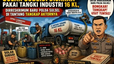 Solar Subsidi Dijarah Pakai Tangki Industri 16 KL, Dirreskrimum Baru Polda Sulsel di Tantang Tangkap Aktornya