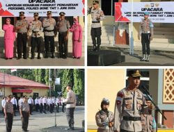 Jelang Purnatugas, Dua Personel Polres Bone Terima Kenaikan Pangkat Pengabdian dari Kapolres
