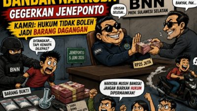 Dugaan Tangkap Lepas  Bandar Narkoba Gegerkan Jeneponto, KAMRI: Hukum Tidak Boleh Jadi Barang Dagangan