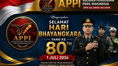 DPW APPI Sulsel Ucapkan Selamat HUT Bhayangkara ke-80, Tegaskan Dukungan untuk Polri Presisi