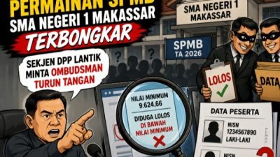 Dugaan Permainan SPMB SMA Negeri 1 Makassar Terbongkar, Sekjen DPP Lantik Minta Ombudsman Turun Tangan