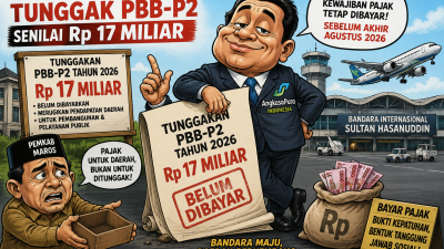 Rp17 Miliar PBB-P2 Bandara Sultan Hasanuddin Belum Terbayar, Angkasa Pura Janji Lunasi Sebelum Akhir Agustus