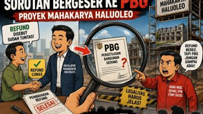 Refund Disebut Sudah Tuntas, Sorotan Bergeser Ke PBG Proyek Mahakarya Haluoleo
