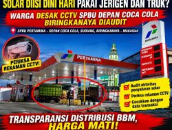 Solar Diisi Dini Hari Pakai Jerigen dan Truk? Warga Desak CCTV SPBU Depan Coca Cola Biringkanaya Diaudit