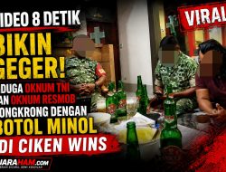 Video 8 Detik Bikin Geger, Diduga Oknum TNI dan Oknum Resmob  Nongkrong dengan Botol Minol di Ciken Wins