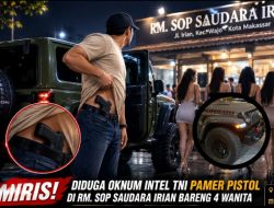 Ngeri!! Diduga Oknum Intel TNI Pamer Pistol di RM Sop Saudara Bareng 4 Wanita, Publik: “LC, BO atau Simpanan?”