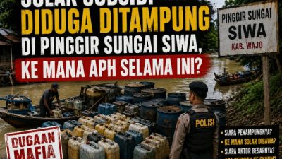Terbongkar! Solar Subsidi Diduga Ditampung di Pinggir Sungai Pasar Siwa dan Dikirim ke Sultra via Kapal Kayu
