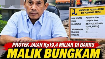 Proyek Jalan Rp19,4 Miliar di Barru, Malik Bungkam dan Belum Buka Data Progres Pengawasan Jalan
