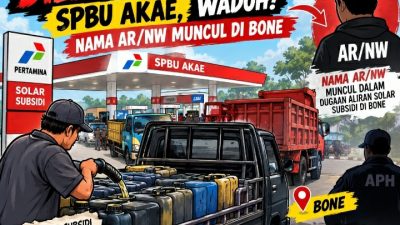 Solar Subsidi Diduga Dilangsir Berulang di SPBU Akae, Waduh! Nama AR/NW Muncul di Bone