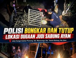 Respons Informasi Masyarakat, Polisi Akhirnya Bongkar dan Tutup Lokasi Dugaan Sabung Ayam di Ponceng,
