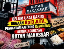 Belum Usai Kasus Dugaan Pungli Rp13 Juta, Kini Katering Berbayar Rp200 Ribu Kembali Guncang Rutan Makassar
